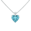 Pendente acquamarina cuore con diamanti e oro bianco 18K