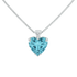 Pendente acquamarina cuore con diamanti e oro bianco 18K