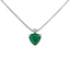 Pendente smeraldo cuore diamanti e oro bianco 18K