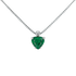 Pendente smeraldo cuore diamanti e oro bianco 18K