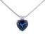Pendente zaffiro cuore con diamanti e oro bianco 18K