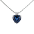 Pendente zaffiro cuore con diamanti e oro bianco 18K
