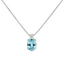 Pendente acquamarina oval con diamanti e oro bianco 18K