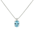 Pendente acquamarina oval con diamanti e oro bianco 18K