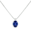 Pendente zaffiro oval con diamanti e oro bianco 18K