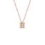Pendente Oro Rosa 18K con Diamanti Round e Emerald Cut