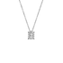 Pendente Oro Bianco 18K con Diamanti Round e Emerald Cut