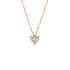Pendente Oro Rosa 18K con Diamanti Round e Heart Cut