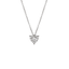 Pendente Oro Bianco 18K con Diamanti Round e Heart Cut