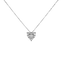 Pendente grande oro bianco 18K con diamanti con centrale heart cut