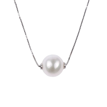 Pendente oro bianco 18K e Perla da 4 mm a 9.5 mm