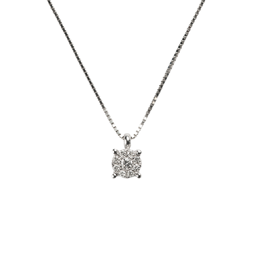 Pendente Oro bianco 18K con Diamanti da 0.09 a 0.19 ct
