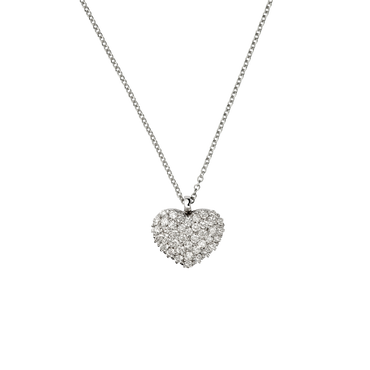 Pendente Cuore Oro bianco 18K con Diamanti da 0.19 a 0.40 ct