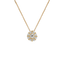 Pendente Oro Giallo 18K con Diamante Centrale e Contorno di Diamanti