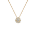 Pendente Oro Giallo 18K con Diamante Centrale e Contorno di Diamanti