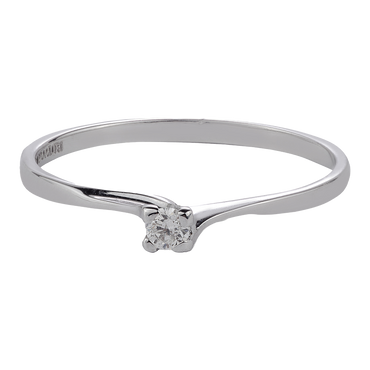 Anello Solitario Oro bianco 18K con Diamanti da 0.02 a 0.25 ct