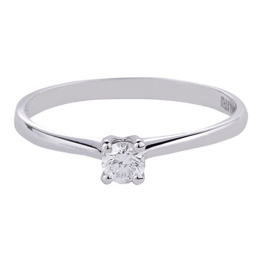 Anello Solitario Oro bianco 18K con Diamanti da 0.02 a 0.25 ct