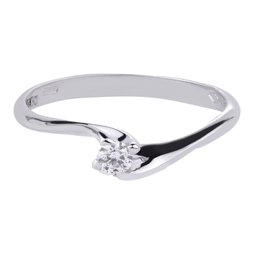 Anello Solitario Oro bianco 18K con diamanti da 0.02 a 0.25 ct