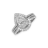 Anello Doppio Contorno Oro Bianco con Diamanti Round e Pear Cut