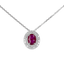 Pendente in oro Bianco 18K Diamanti e Centrale Rubino