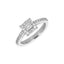 Anello Oro Bianco 18K con Diamanti Round e Princess Cut