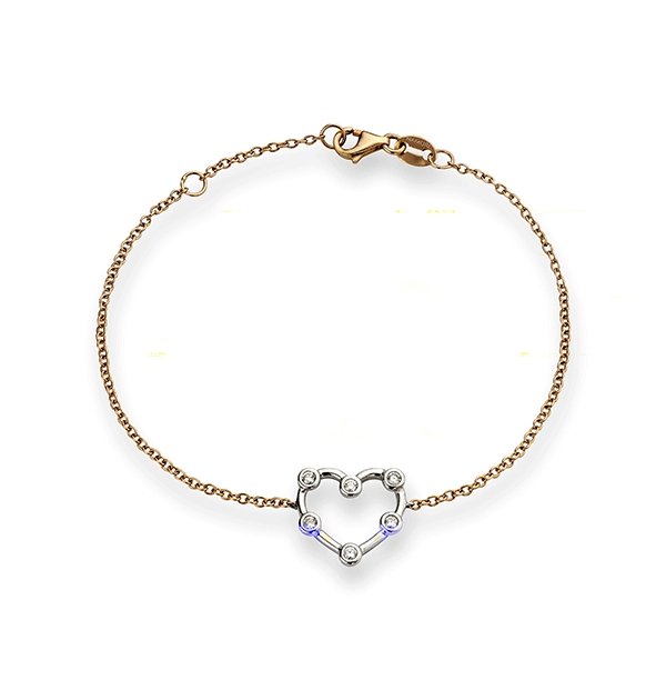 Bracciale Cuore Oro Giallo/Bianco 18K e Diamanti - Namuri - Il nostro modo di dire amore