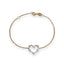 Bracciale Cuore Oro Giallo/Bianco 18K e Diamanti