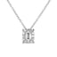 Pendente Oro Bianco con Diamanti Round e Emerald Cut