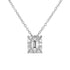 Pendente Oro Bianco con Diamanti Round e Emerald Cut - Namuri - Il nostro modo di dire amore