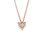 Pendente Oro Rosa con Diamanti Round e Heart Cut