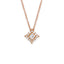 Pendente Oro Rosa con Diamanti Round e Princess Cut